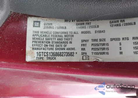 2006 GMC Canyon Sle2 из США, поврежденный, VIN 1GTCS136868273582